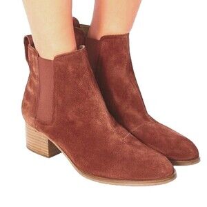 rag & bone Walker Suede Chelsea Booties EU 38 US 8 Womens Terracotta $395
